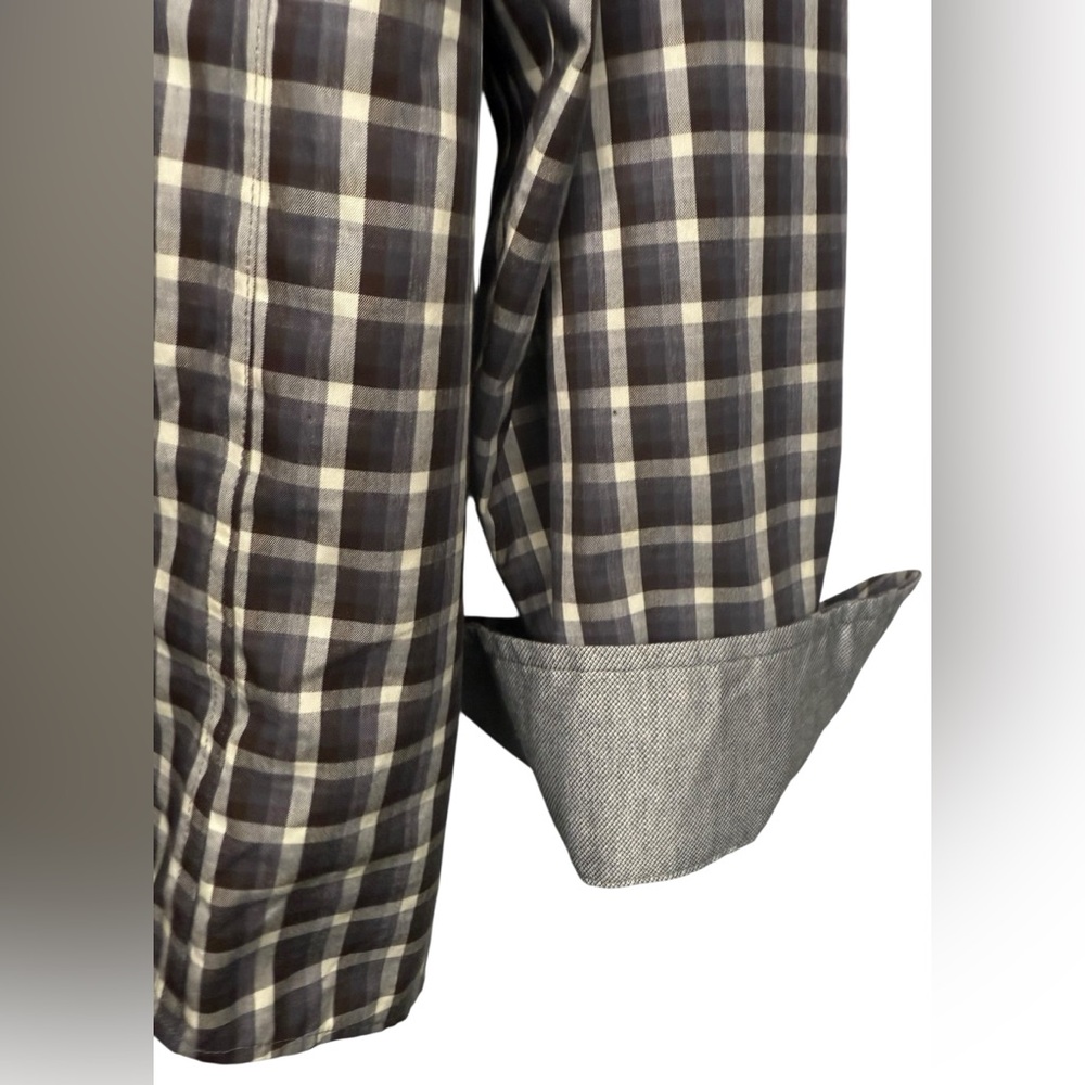 JOSEPH ABBOUD Men’s 2XLT Tall plaid button up dress shirt w/ Contrast cuff